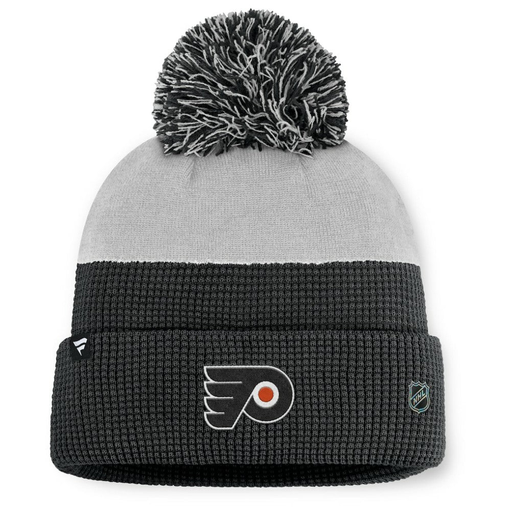 Philadelphia Flyers Fanatics Authentic Pro Home Ice Cuffed Knit Hat with Pom - Black/Gray | US 202777821