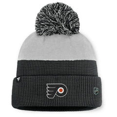 Philadelphia Flyers Fanatics Authentic Pro Home Ice Cuffed Knit Hat with Pom - Black/Gray | US 202777821