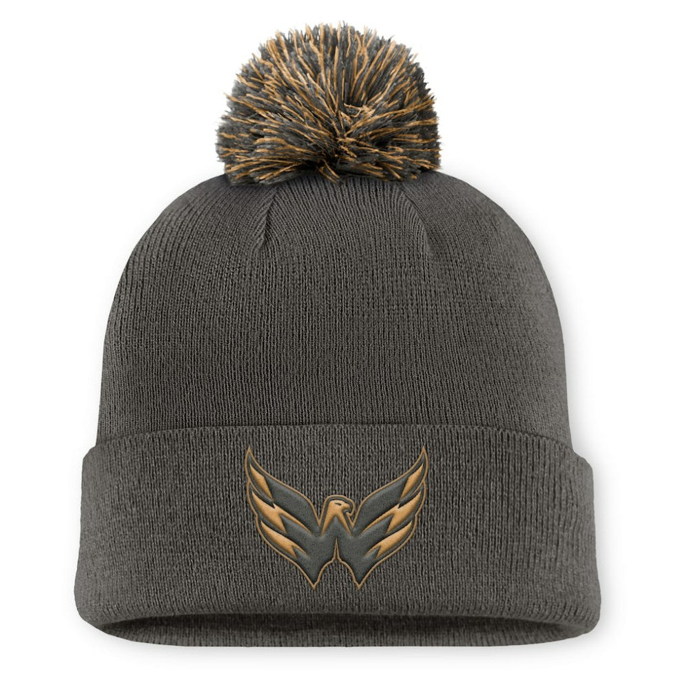 Washington Capitals Fanatics Authentic Pro Military Appreciation Cuffed Knit Hat with Pom - Charcoal | US 202777890
