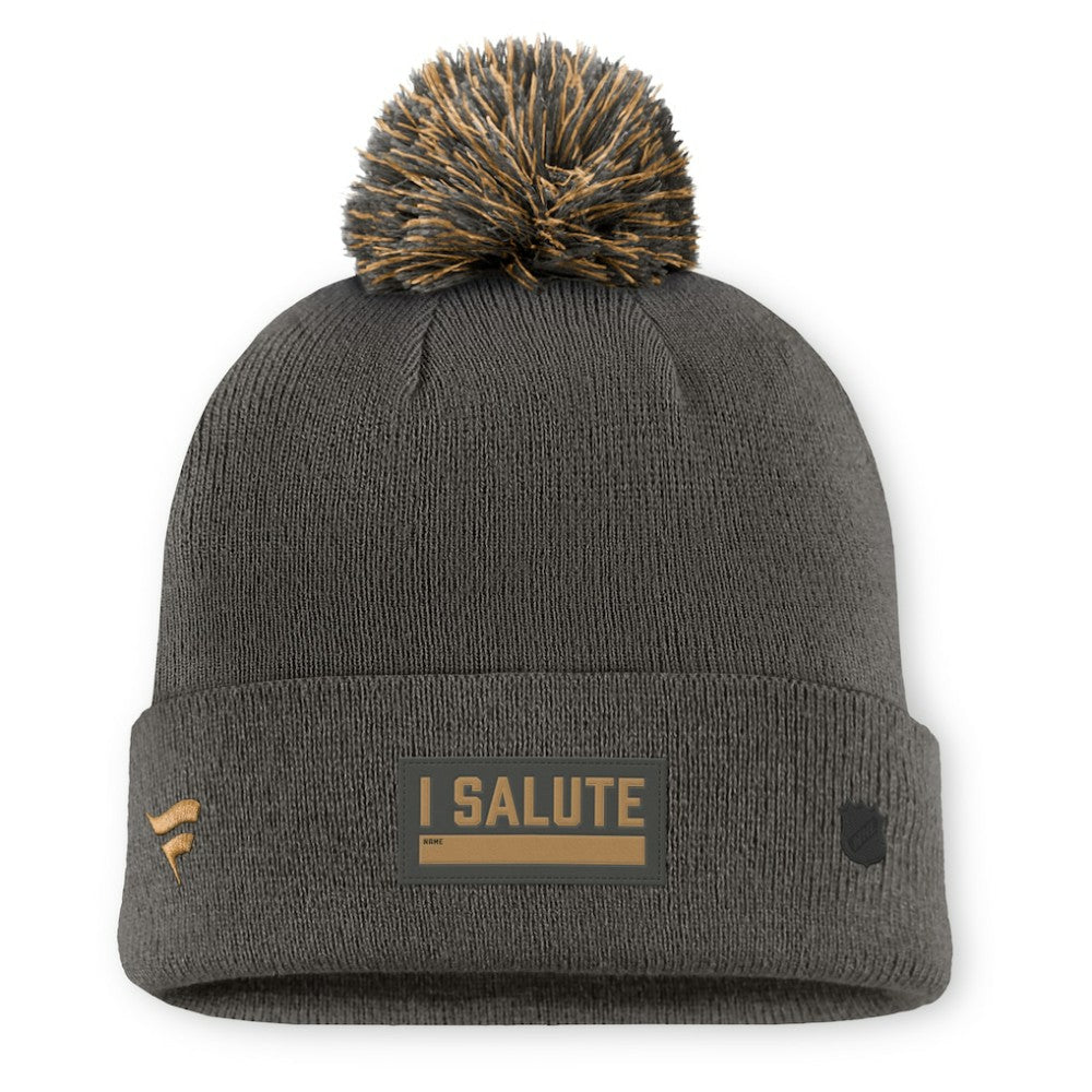 Washington Capitals Fanatics Authentic Pro Military Appreciation Cuffed Knit Hat with Pom - Charcoal | US 202777890