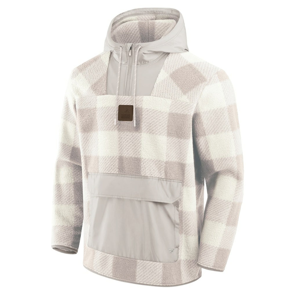 Cleveland Browns Elements Plaid Polar Fleece Quarter-Zip Hoodie - Gray Hoodies
