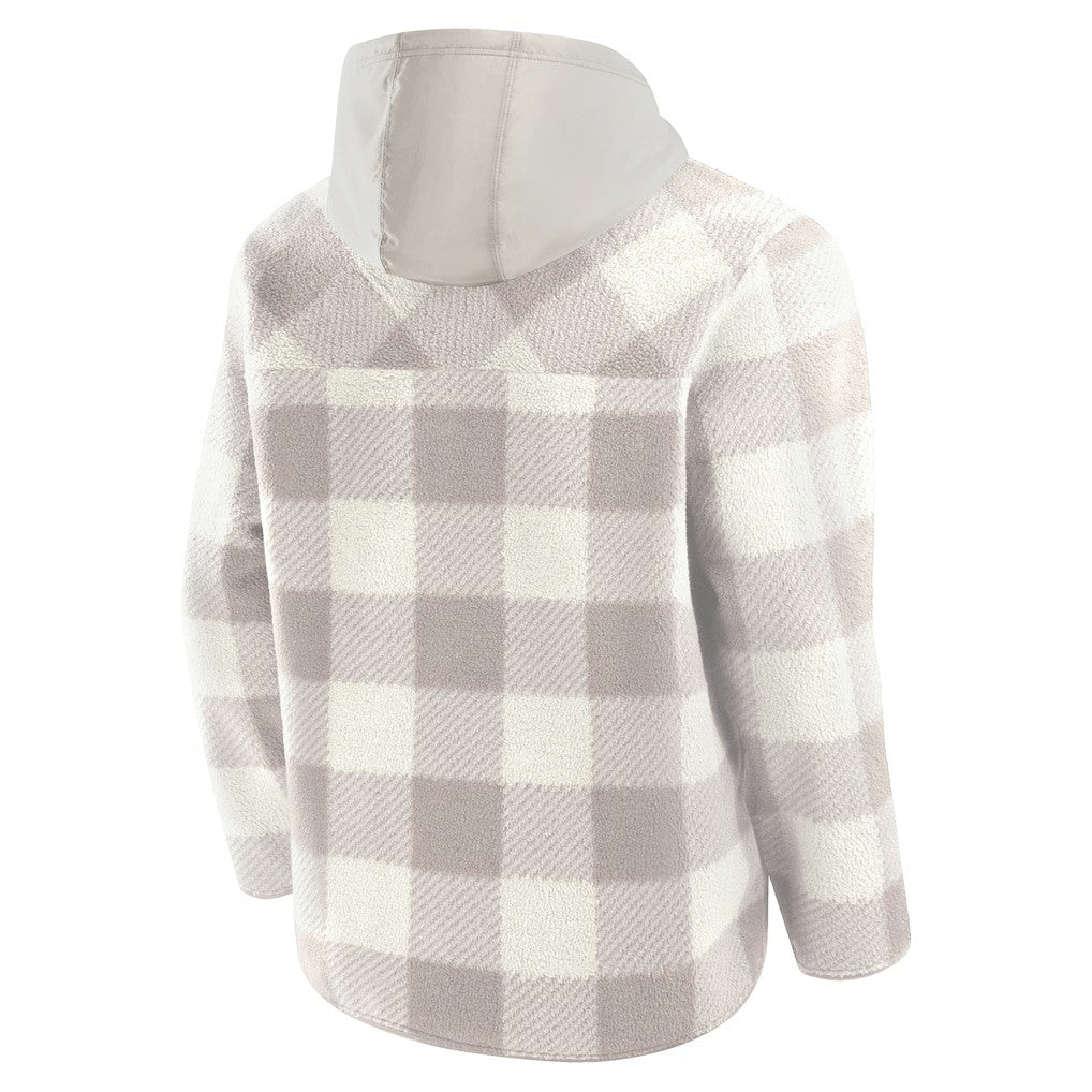 Cleveland Browns Elements Plaid Polar Fleece Quarter-Zip Hoodie - Gray Hoodies