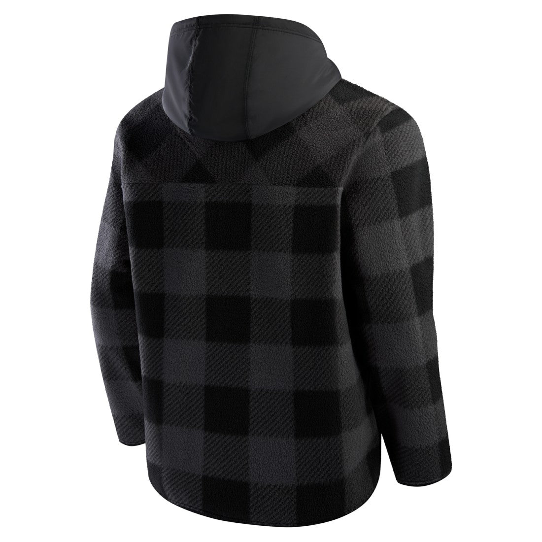 New York Jets Elements Plaid Polar Fleece Quarter-Zip Hoodie - Black Hoodies