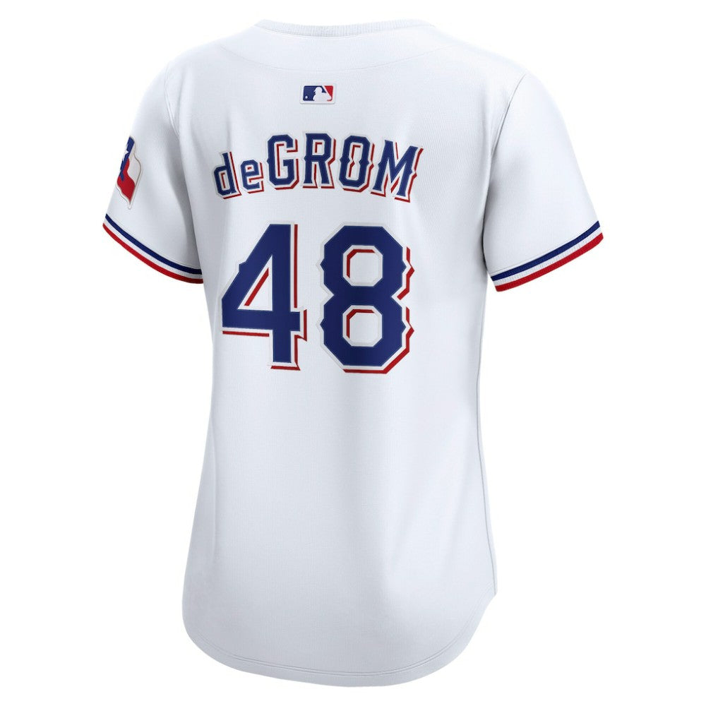 Jacob deGrom Texas Rangers Nike Women's Home Limited Player Jersey - White Jerseys