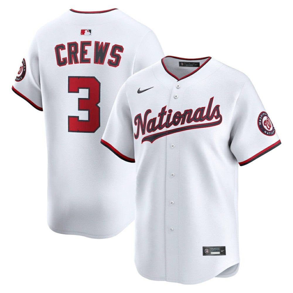 Dylan Crews Washington Nationals Nike Home Limited Player Jersey - White Jerseys