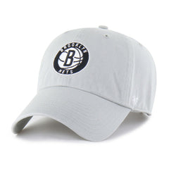 Brooklyn Nets '47 Core Logo Clean Up Adjustable Hat Gray - 47 brand
