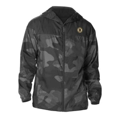 Boston Bruins Columbia Camo Flash Challenger Omni-Shade Full-Zip Hoodie Windbreaker - Black | US 202780757