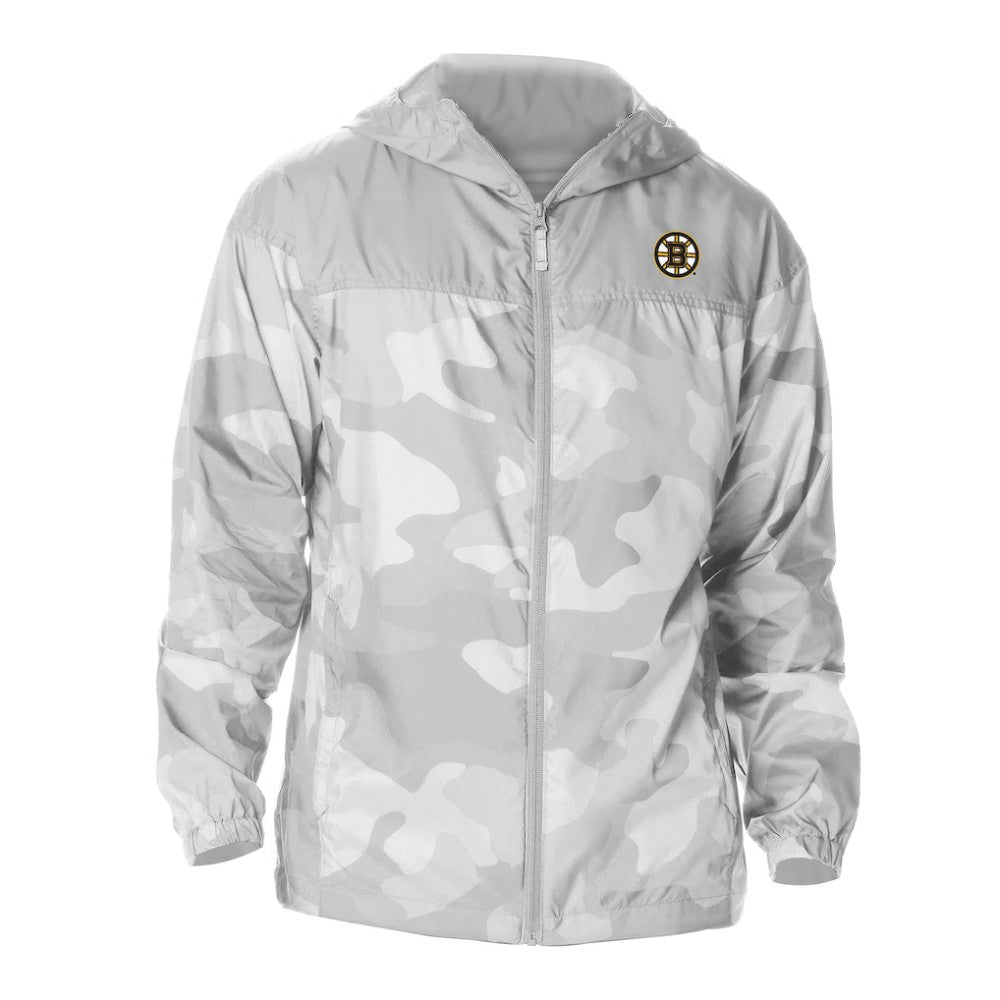 Boston Bruins Columbia Camo Flash Challenger Omni-Shade Full-Zip Hoodie Windbreaker - Gray | US 202780758