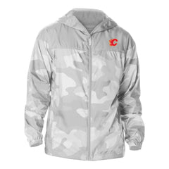 Calgary Flames Columbia Camo Flash Challenger Omni-Shade Full-Zip Hoodie Windbreaker - Gray | US 202780762