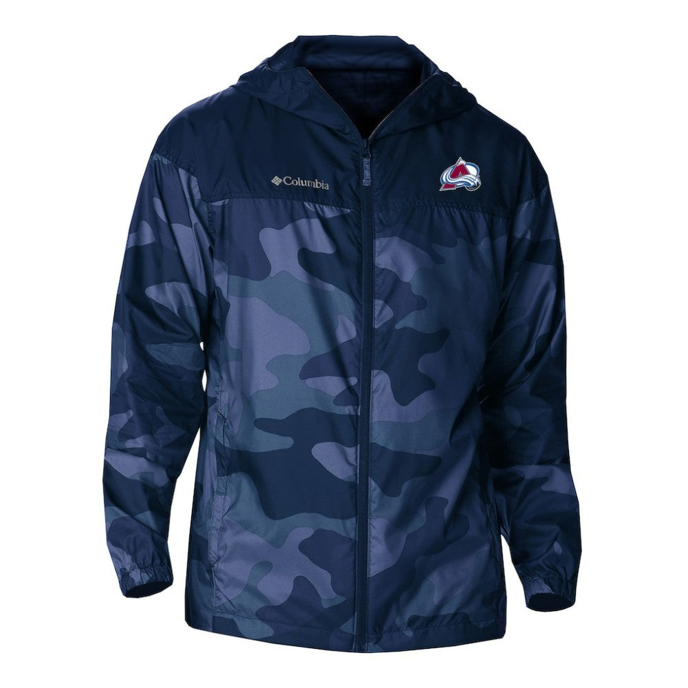 Colorado Avalanche Columbia Camo Flash Challenger Omni-Shade Full-Zip Hoodie Windbreaker - Navy | US 202780767