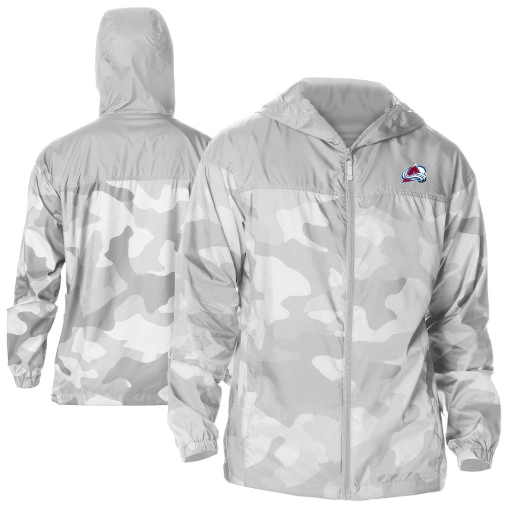 Colorado Avalanche Columbia Camo Flash Challenger Omni-Shade Full-Zip Hoodie Windbreaker - Gray | US 202780768