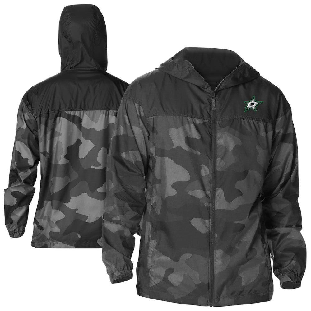 Dallas Stars Columbia Camo Flash Challenger Omni-Shade Full-Zip Hoodie Windbreaker - Black | US 202780771