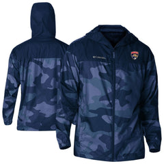Florida Panthers Columbia Camo Flash Challenger Omni-Shade Full-Zip Hoodie Windbreaker - Navy | US 202780777