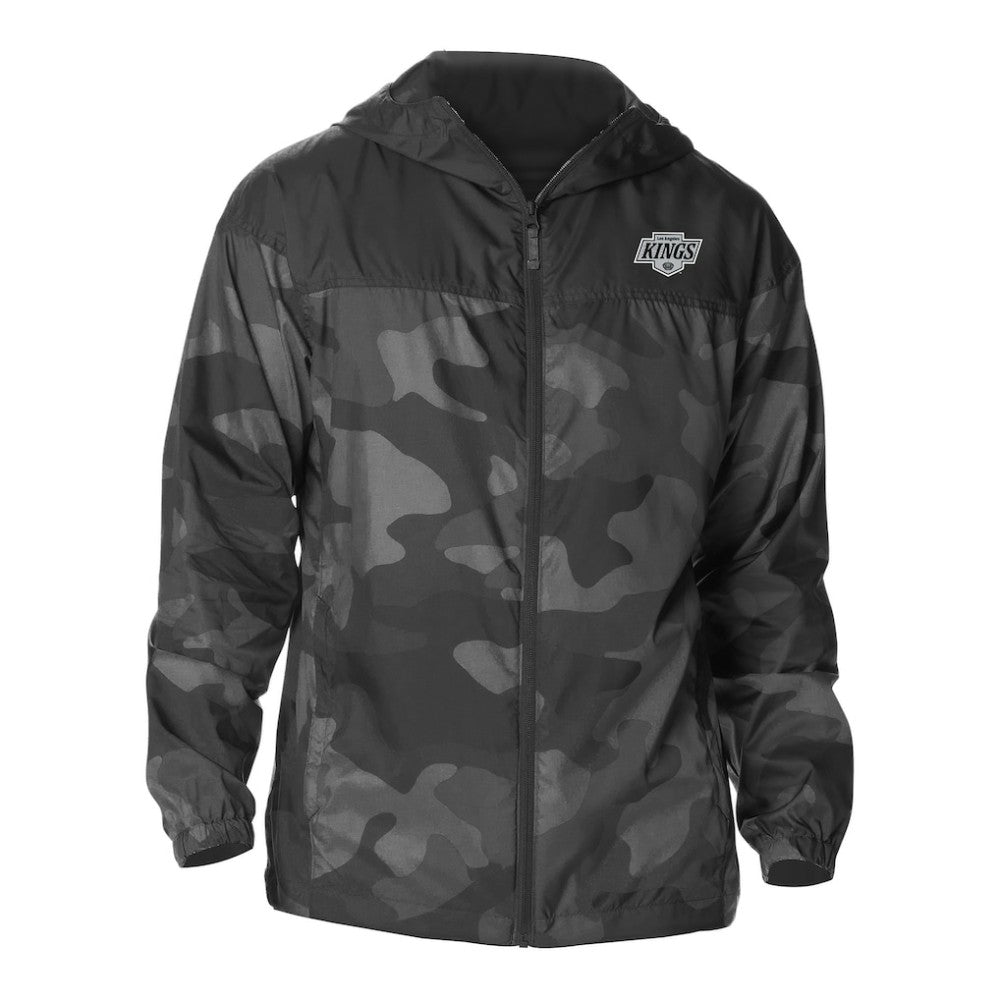 Los Angeles Kings Columbia Camo Flash Challenger Omni-Shade Full-Zip Hoodie Windbreaker - Black | US 202780781