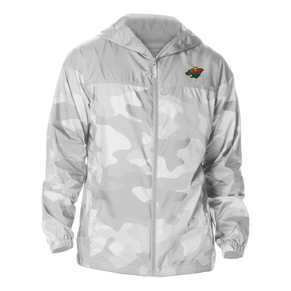 Minnesota Wild Columbia Camo Flash Challenger Omni-Shade Full-Zip Hoodie Windbreaker - Gray | US 202780783