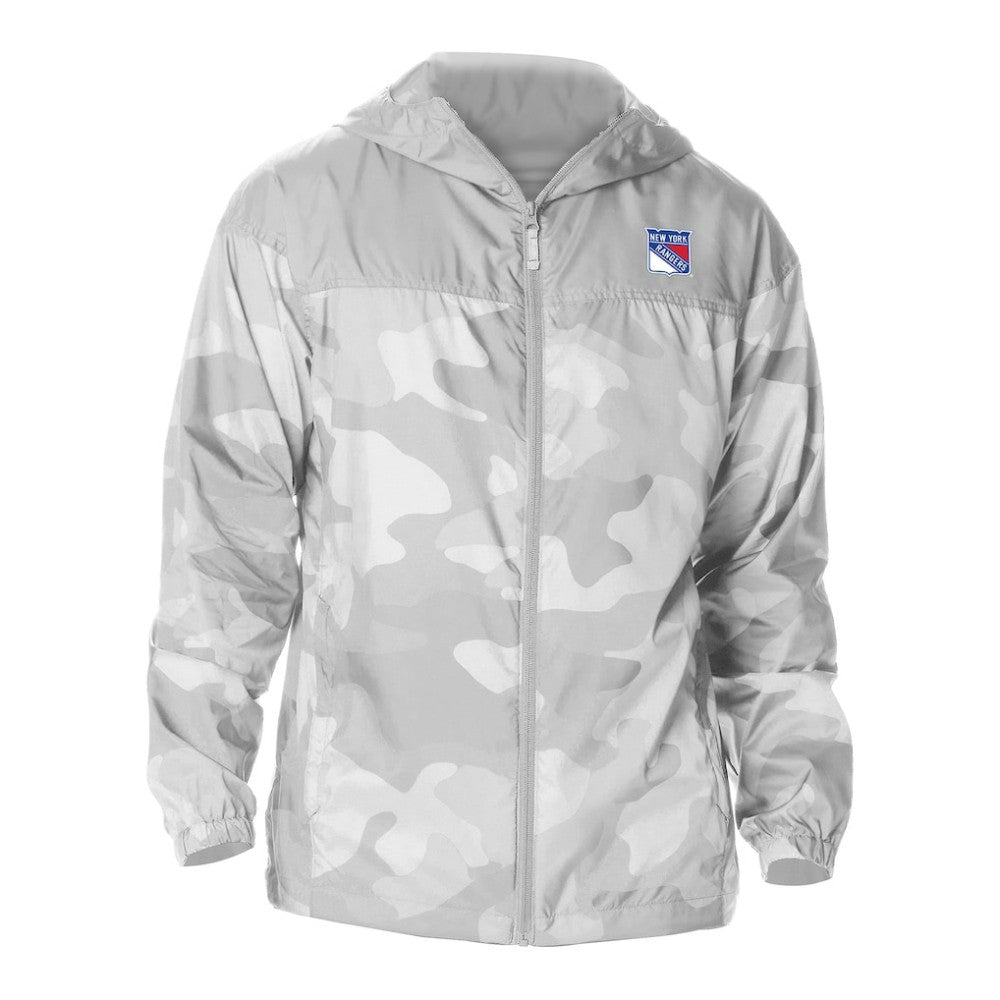 New York Rangers Columbia Camo Flash Challenger Omni-Shade Full-Zip Hoodie Windbreaker - Gray | US 202780793