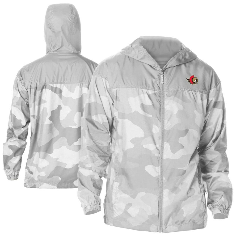 Ottawa Senators Columbia Camo Flash Challenger Omni-Shade Full-Zip Hoodie Windbreaker - Gray | US 202780794