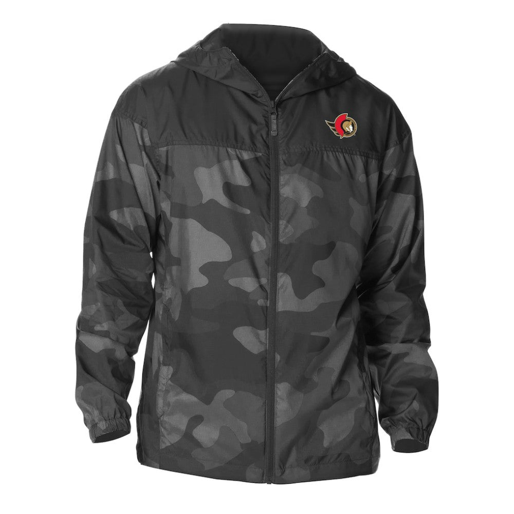 Ottawa Senators Columbia Camo Flash Challenger Omni-Shade Full-Zip Hoodie Windbreaker - Black | US 202780795