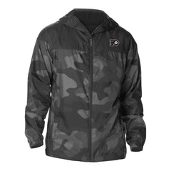 Philadelphia Flyers Columbia Camo Flash Challenger Omni-Shade Full-Zip Hoodie Windbreaker - Black | US 202780796
