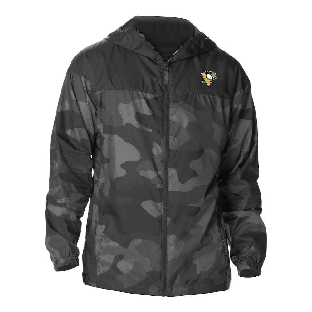Pittsburgh Penguins Columbia Camo Flash Challenger Omni-Shade Full-Zip Hoodie Windbreaker - Black | US 202780798