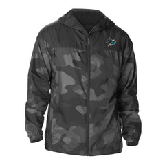 San Jose Sharks Columbia Camo Flash Challenger Omni-Shade Full-Zip Hoodie Windbreaker - Black | US 202780802