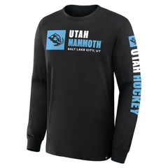 Utah Mammoth Fanatics Goal Crease Legacy Long Sleeve T-Shirt - Black | US 202782941