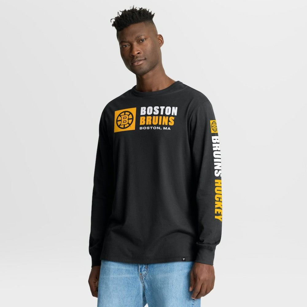 Boston Bruins Fanatics Goal Crease Legacy Long Sleeve T-Shirt - Black | US 202782942