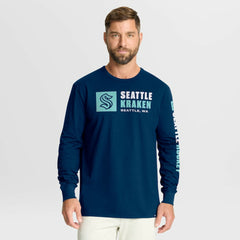 Seattle Kraken Fanatics Goal Crease Legacy Long Sleeve T-Shirt - Navy | US 202782950