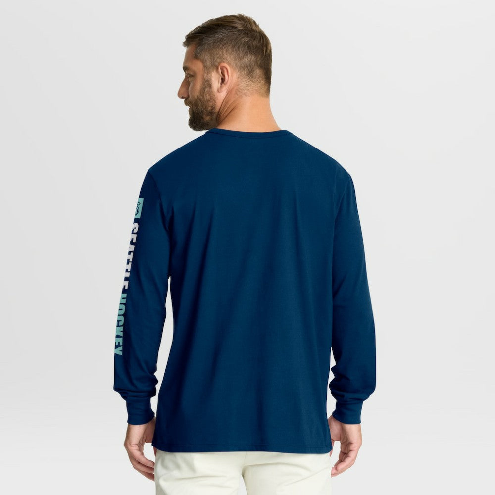 Seattle Kraken Fanatics Goal Crease Legacy Long Sleeve T-Shirt - Navy | US 202782950