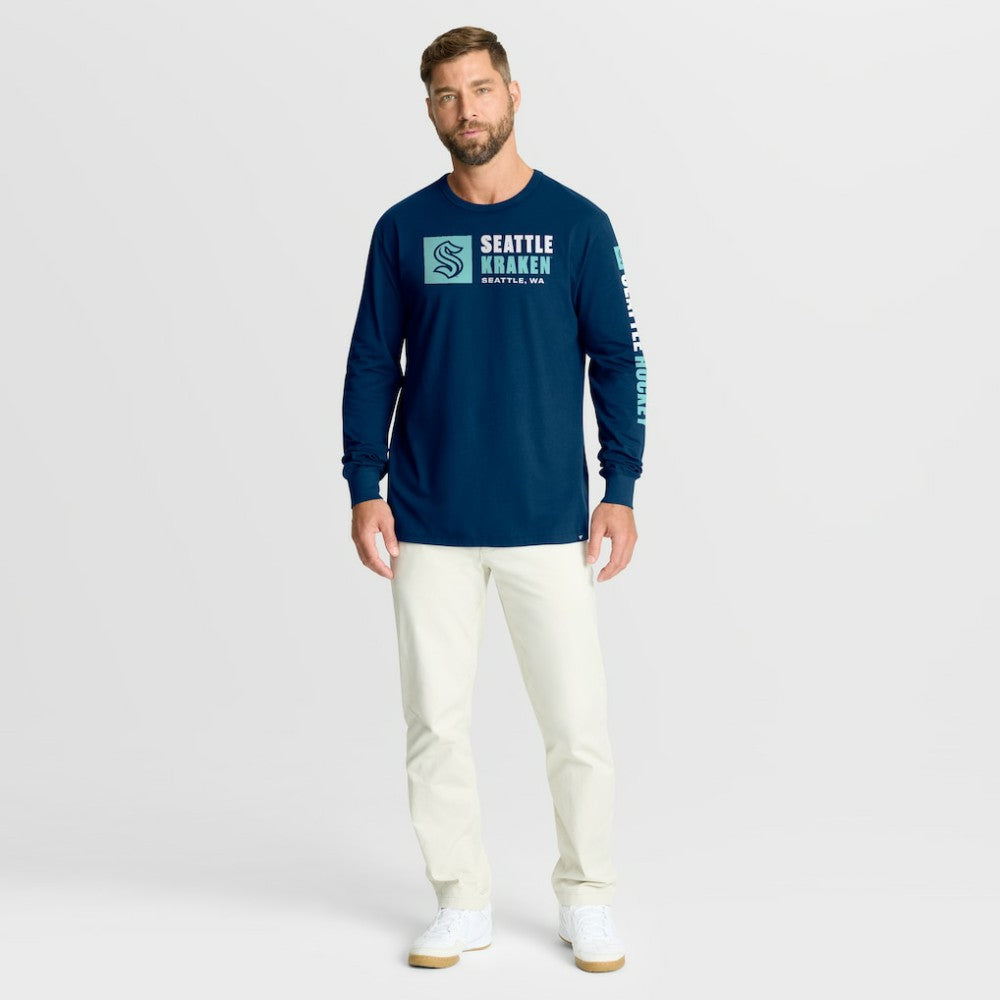 Seattle Kraken Fanatics Goal Crease Legacy Long Sleeve T-Shirt - Navy | US 202782950