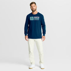 Seattle Kraken Fanatics Goal Crease Legacy Long Sleeve T-Shirt - Navy | US 202782950