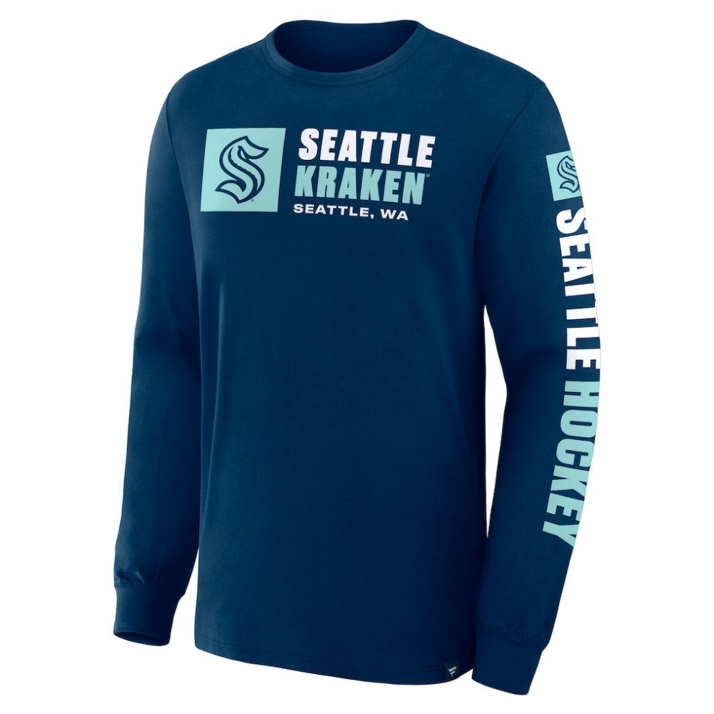 Seattle Kraken Fanatics Goal Crease Legacy Long Sleeve T-Shirt - Navy | US 202782950