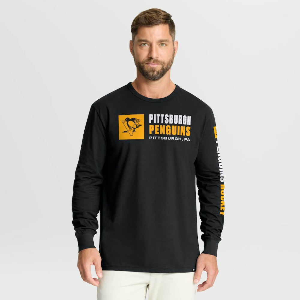 Pittsburgh Penguins Fanatics Goal Crease Legacy Long Sleeve T-Shirt - Black | US 202782962