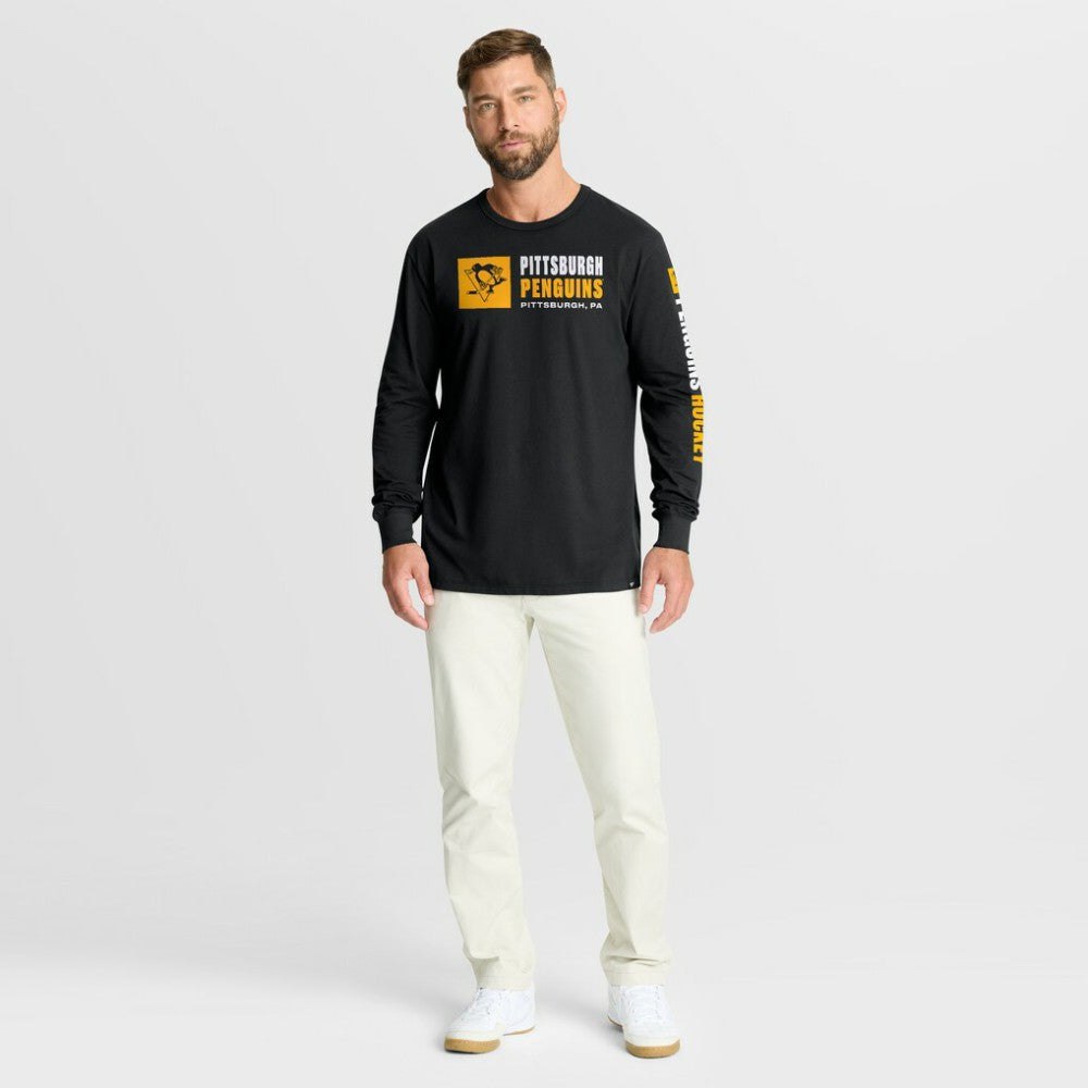 Pittsburgh Penguins Fanatics Goal Crease Legacy Long Sleeve T-Shirt - Black | US 202782962