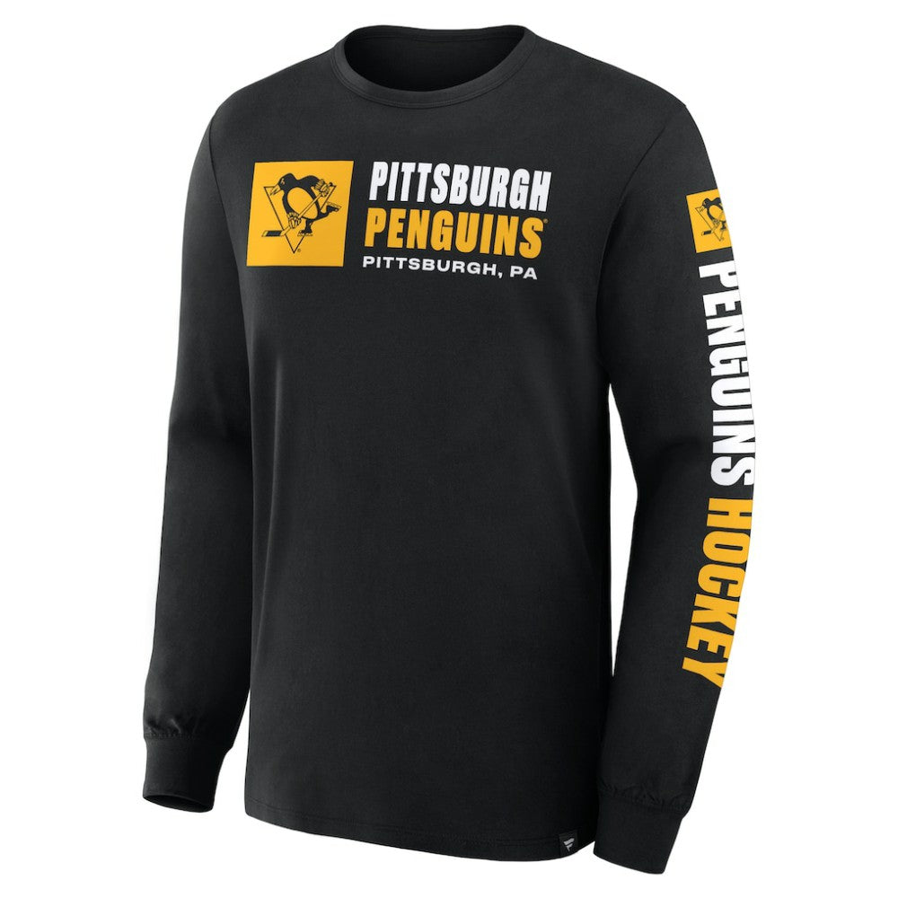 Pittsburgh Penguins Fanatics Goal Crease Legacy Long Sleeve T-Shirt - Black | US 202782962