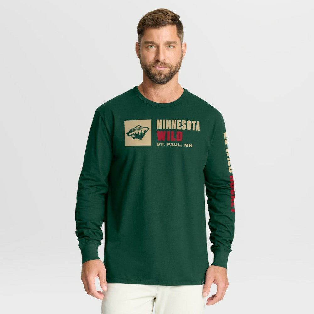 Minnesota Wild Fanatics Goal Crease Legacy Long Sleeve T-Shirt - Green | US 202782965