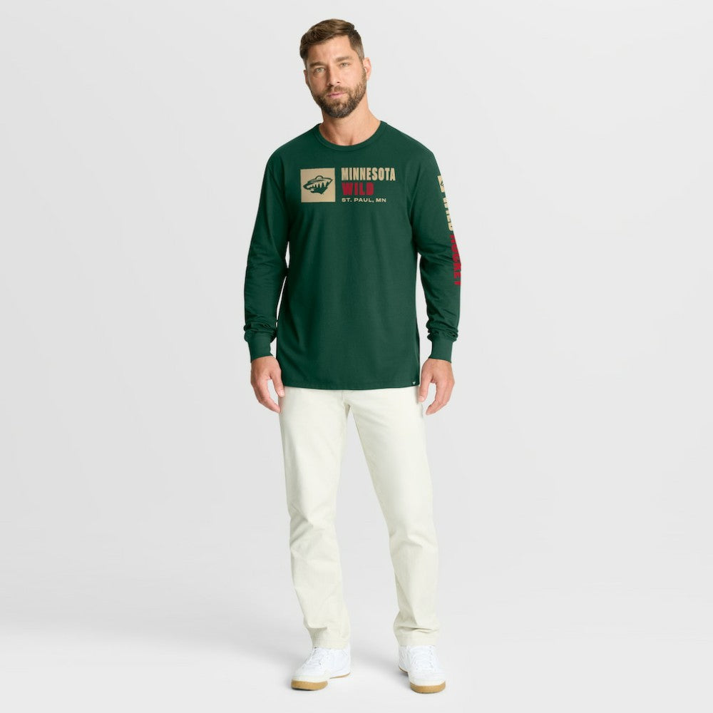 Minnesota Wild Fanatics Goal Crease Legacy Long Sleeve T-Shirt - Green | US 202782965