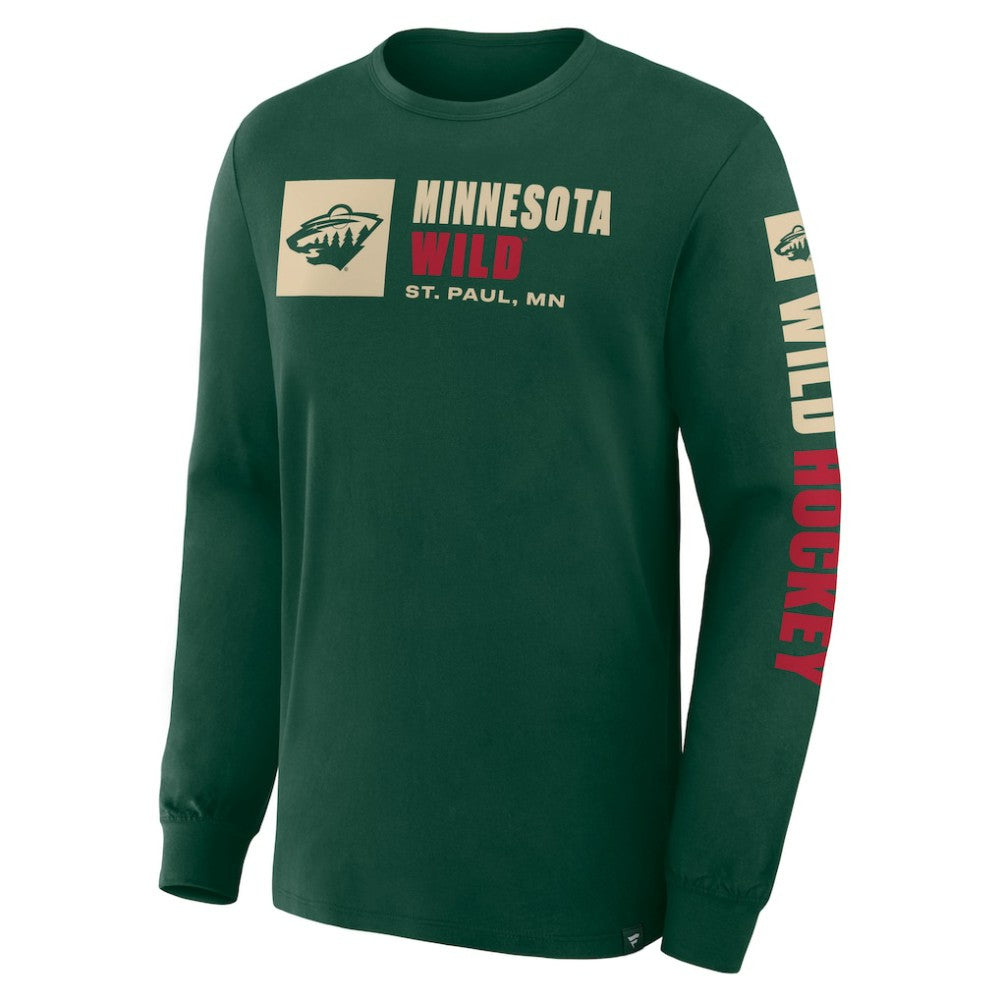 Minnesota Wild Fanatics Goal Crease Legacy Long Sleeve T-Shirt - Green | US 202782965