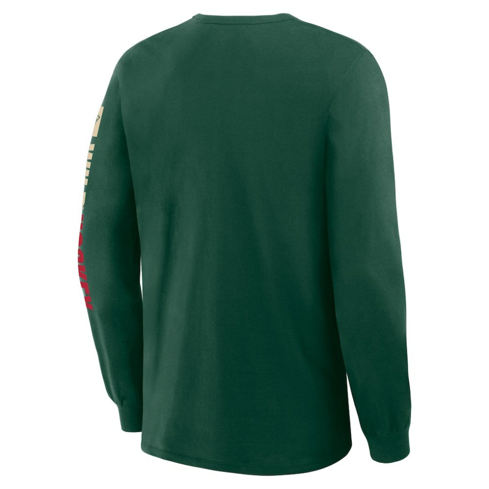 Minnesota Wild Fanatics Goal Crease Legacy Long Sleeve T-Shirt - Green | US 202782965
