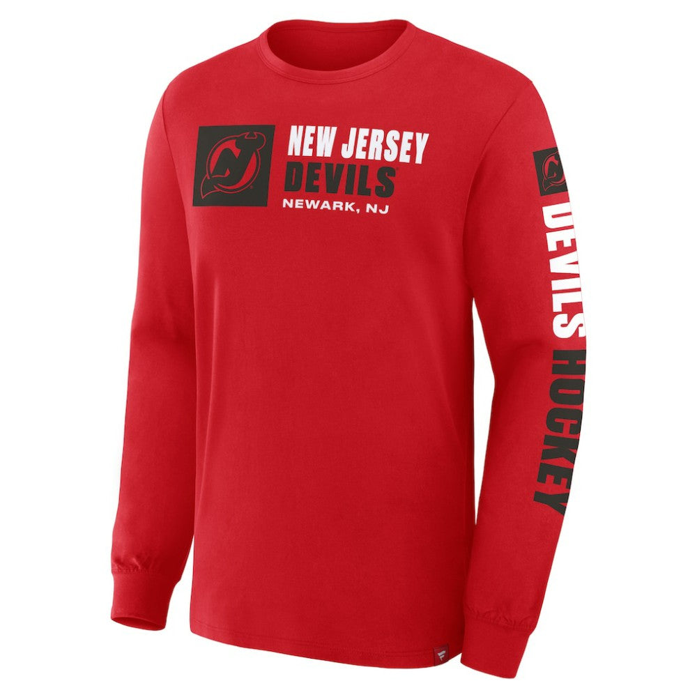 New Jersey Devils Fanatics Goal Crease Legacy Long Sleeve T-Shirt - Red | US 202782966