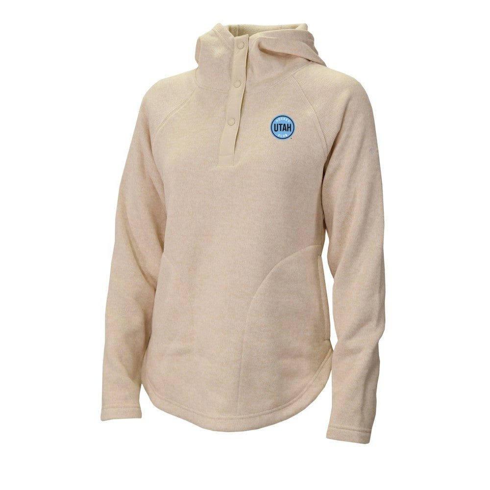 Utah Mammoth Columbia Women's Sweater Weather Quarter-Snap Hoodie - Cream | US 202783766
