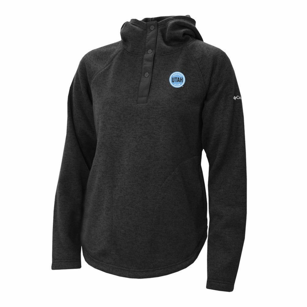 Utah Mammoth Columbia Women's Sweater Weather Quarter-Snap Hoodie - Black | US 202783768