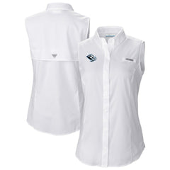 Utah Mammoth Columbia Women's Tamiami Omni-Shade Sleeveless Button-Up Shirt - White | US 202783902