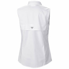Utah Mammoth Columbia Women's Tamiami Omni-Shade Sleeveless Button-Up Shirt - White | US 202783902