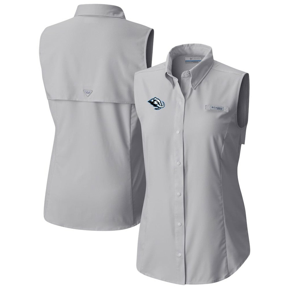 Utah Mammoth Columbia Women's Tamiami Omni-Shade Sleeveless Button-Up Shirt - Gray | US 202783904