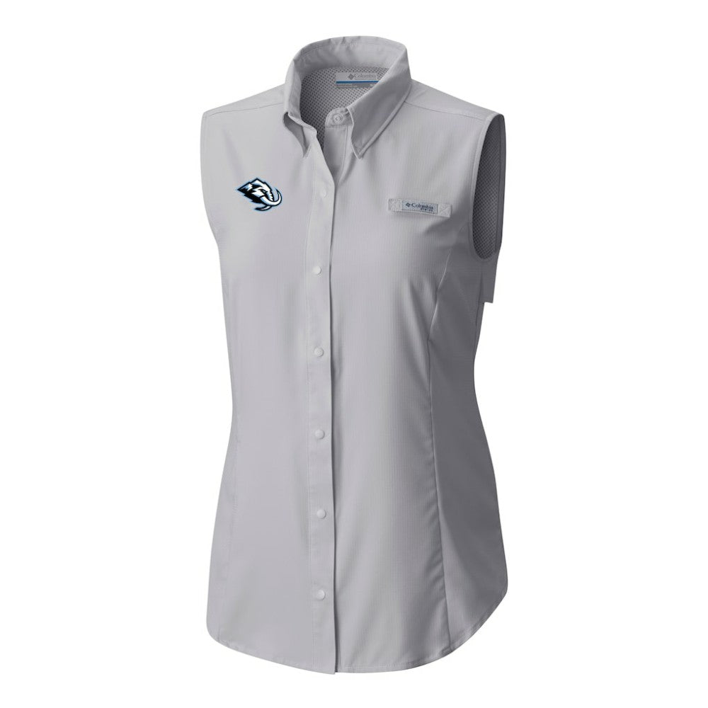Utah Mammoth Columbia Women's Tamiami Omni-Shade Sleeveless Button-Up Shirt - Gray | US 202783904