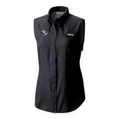 Utah Mammoth Columbia Women's Tamiami Omni-Shade Sleeveless Button-Up Shirt - Black | US 202783906