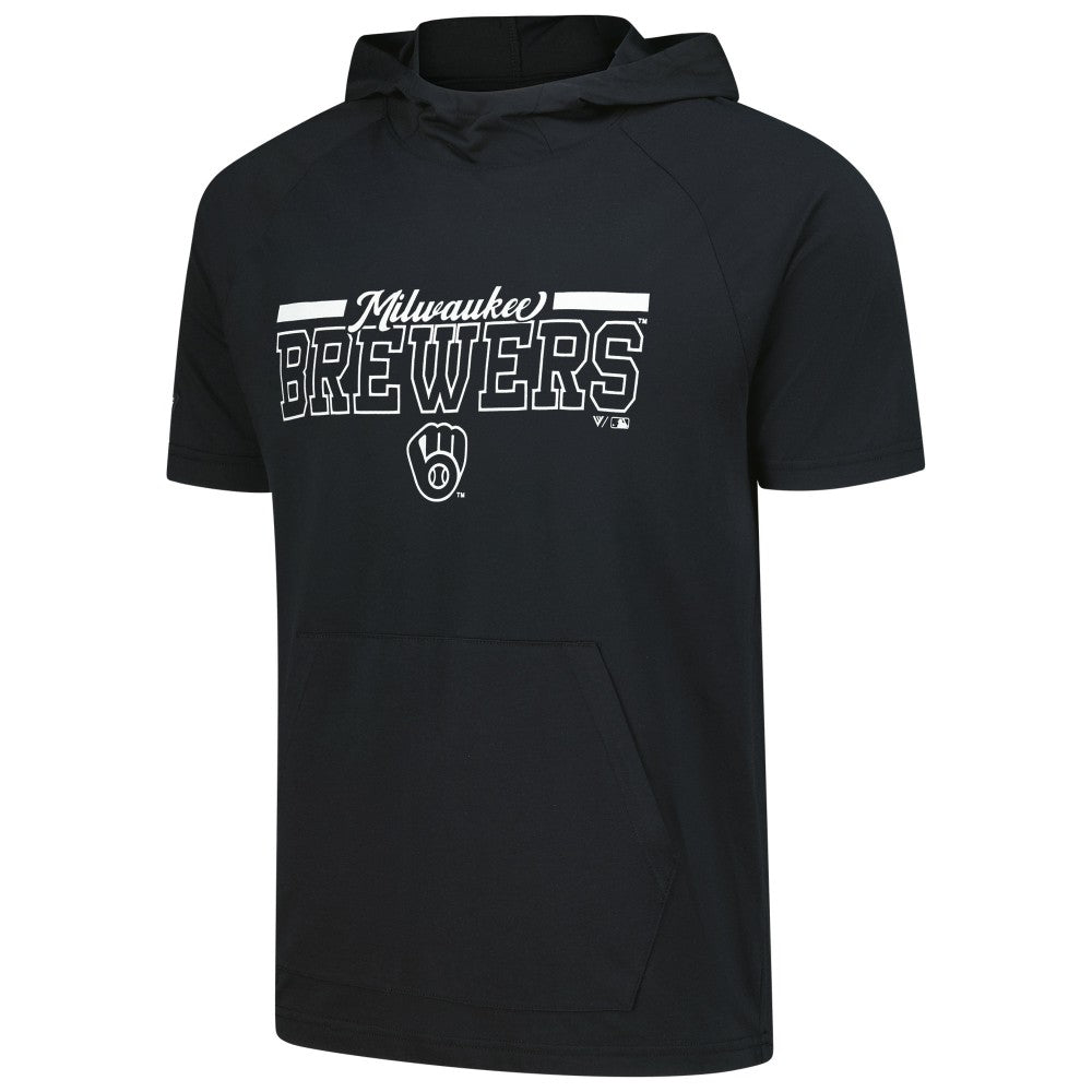 Milwaukee Brewers Levelwear Phase Vanguard Hoodie T-Shirt - Black Hoodies