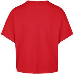 Jack Hughes New Jersey Devils '47 Women's Elation Name & Number Oversized Notch Neck T-Shirt - Red | US 202784301