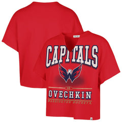 Alexander Ovechkin Washington Capitals '47 Women's Elation Name & Number Oversized Notch Neck T-Shirt - Red | US 202784303